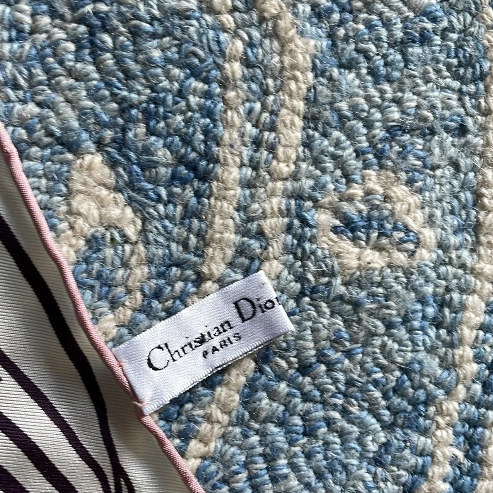 Christian Dior 90s hydrangea scarf 100% silk 33X34 inches